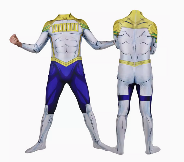 Adult My Heroic Academy All Might Cosplay Bodysuit Set