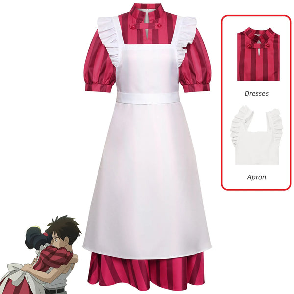 Anime Movies The Boy Heronon for Kirikoko Cosplay Maid Dress Costume How Do You a Live Halloween Mahitoto Makiki Lady Himimi Apron