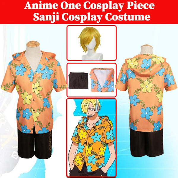 Sanji Cosplay Costume Anime One Cos Piece Egghead Island Disguise Fantasy Tops Pants Outfit Men Male Halloween Roleplay Suit