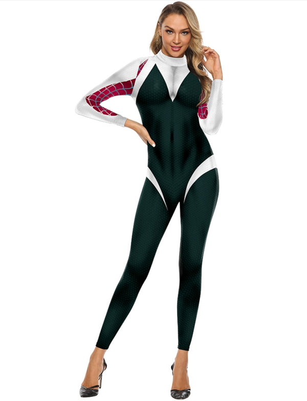 Halloween Adults Gwen Cosplay Stacy Costume Superhero Zentai Suit