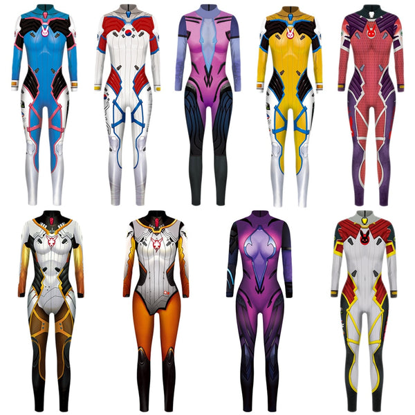 Anime Game 3D Printed Women OWs Cosplay Costume Zentai Spandex Lycra Superhro Costume