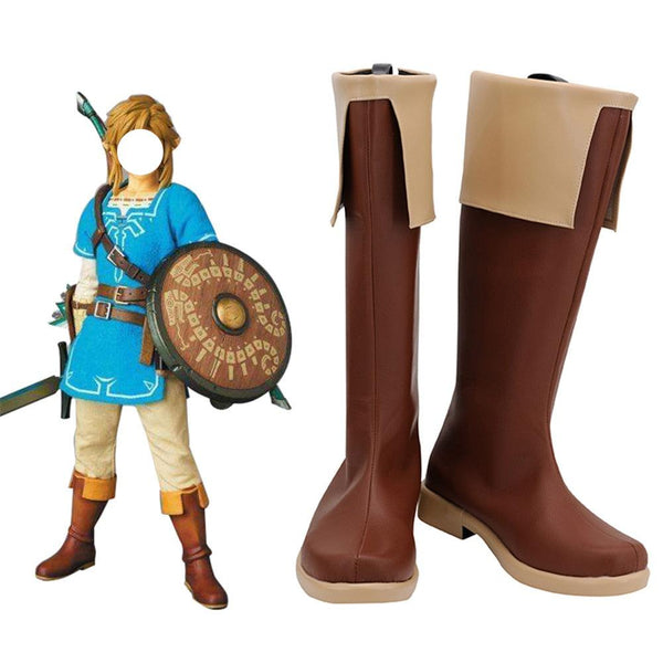 Breath Boy the Wild Cosplay Link Shoes Boots Halloween Costumes Accessory Custom Made