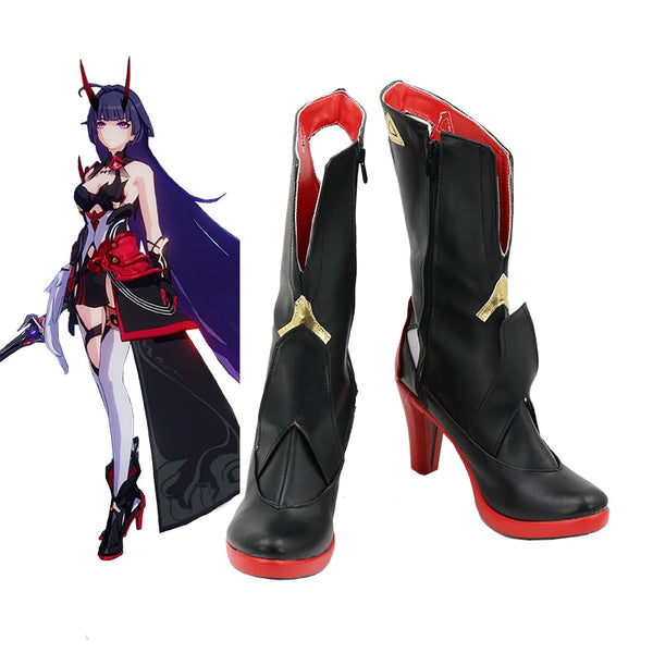 Unisex Anime Cosplay MmiHoYoyo Raidenen Meiei Herrscherer of Thunders Cosplay Costumes Shoes Boots Custom Made