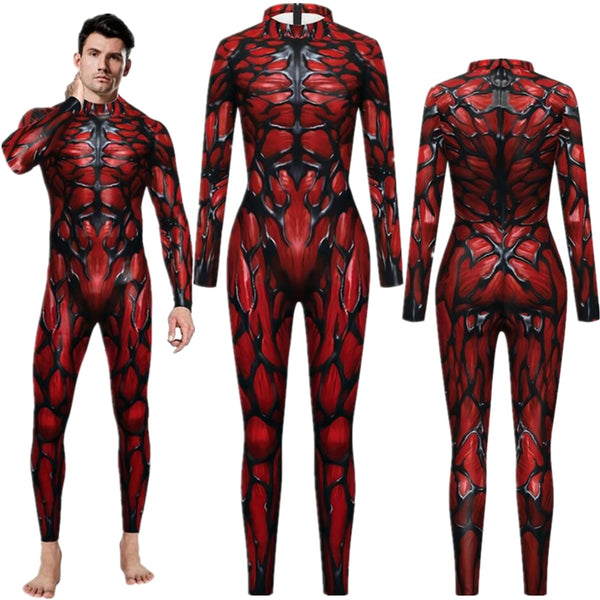 Superhero Carnagege Massacrere Cletusus Kasadydy Sexy Slim Jumpsuit Catsuit Cosplay Costumes Zentai Man Bodysuit Fancy Dress Halloween