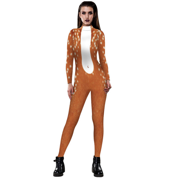 Halloween Cosplay Costumes Leopard 3D Printing Animal Zentai Snake Bodysuit Suit Jumpsuits