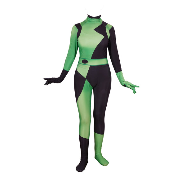 Movie Super Villaining Kimms Female Shegoes Costume Lycra Spandex Halloween Cosplay Shego Women BodySuit