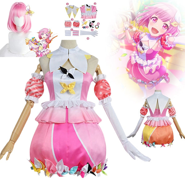 Anime Project Sekaiai Colorful a Stage Ootoriri Emumu Cosplay Emumu Dress Women Girl Lolita Dress Wig Halloween Party Roleplay Uniform