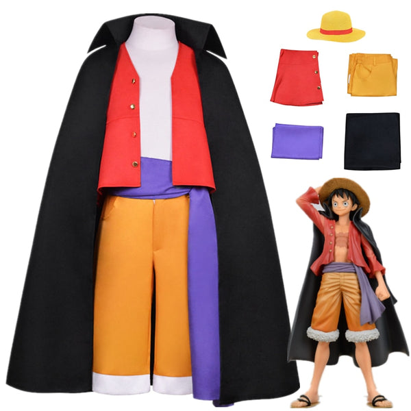 Anime One C Pieces Cosplay Costume Country Monkey D. Luffyfy Men Kimono Halloween Party Coat Pants Hat Cartoon Uniform Suit