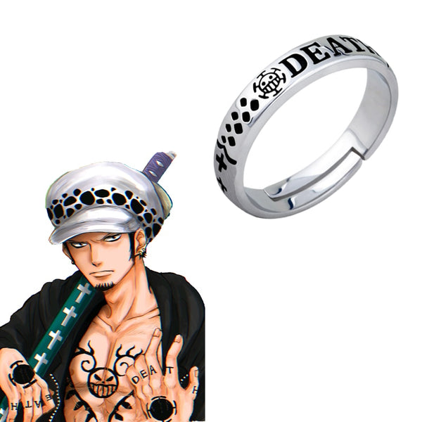 Anime Trafalgar D Water Law Ringe Cosplay Luffy Strohhut Design Ring verstellbar Unisex Schmuck Prop Zubehör Geschenk