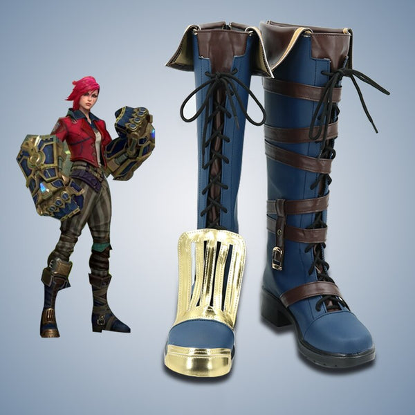 LOLs Arcanene Vi Cosplay Costume Shoes Boots Halloween Party