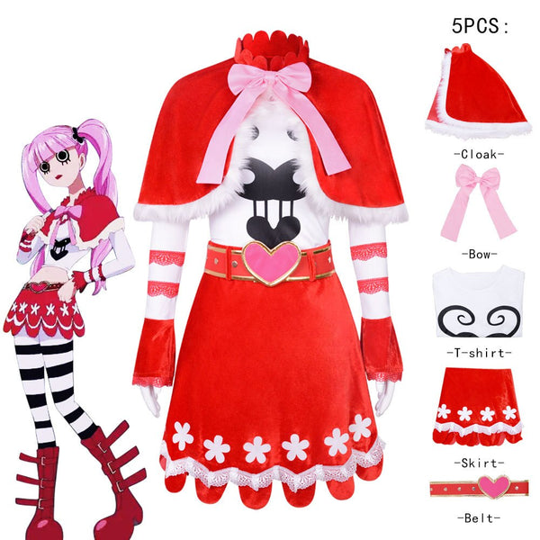 Anime Cosplay One cos Piece Peronana Cosplay Costumes Red Dress Set Clothing Women Fancy Party Halloween Suit