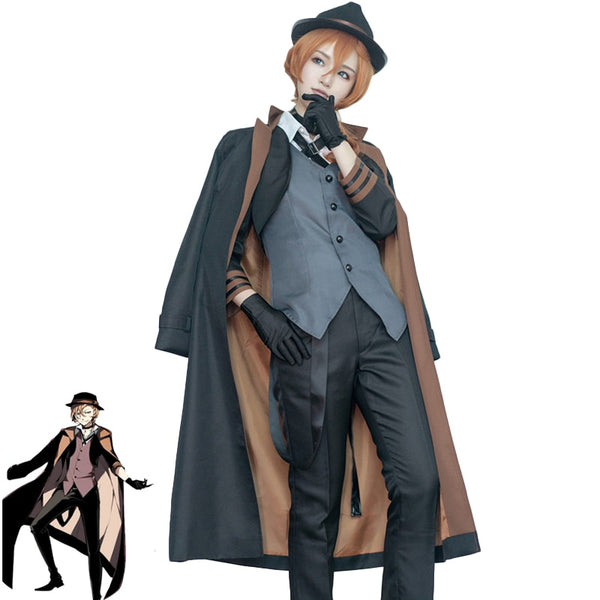 Chuya Nakahara Cosplay Bungou Stray Dogs Kostüm Port Mafia Anime Cosplay Chuya Nakahara Kostüm Halloween Uniformen Anzüge