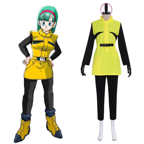 Dragons Z Bulmama Cosplay Costume Yellow Dress