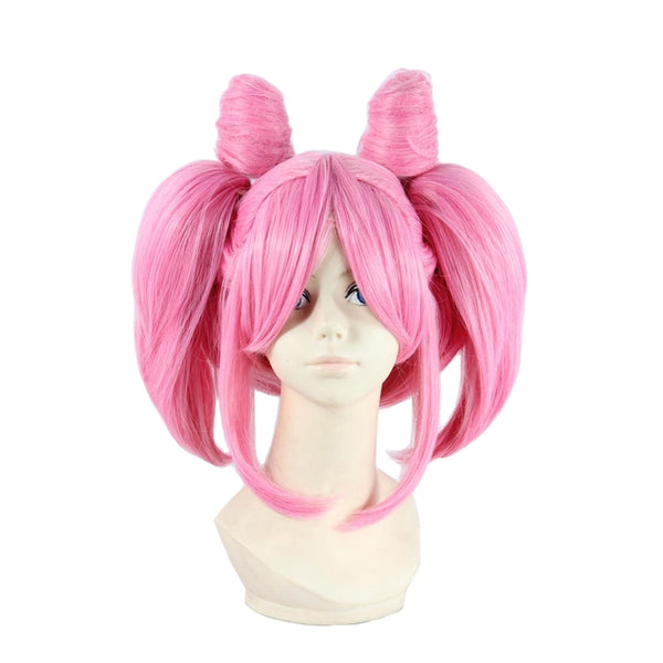 Sailors Chibibi Usa Chibiusasa Short Pink Heat Resistant Synthetic Hair with Clip Ponytail Cosplay Costume Wig