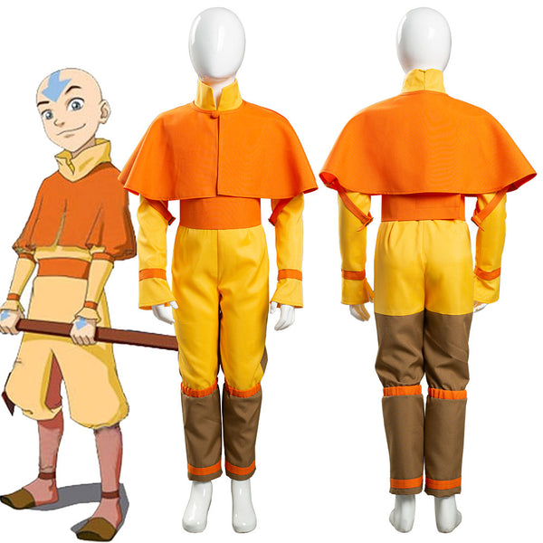 Avatar: The Last Airbender Avatar Aang Cosplay Costume Kids Children Jumpsuit Outfits Halloween Carnival Suit