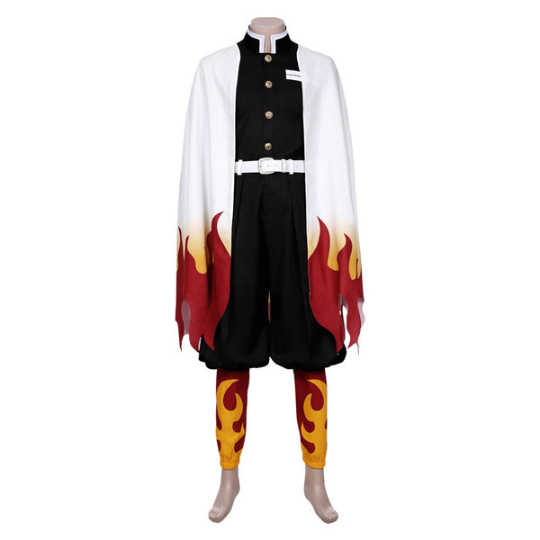 Anime Demons cos Slayerer Kimetsusu Yaibaba Cosplay Rengokuku Kyoujurouou Cosplay Costume Kimono  Halloween Costume Cloak Outfits