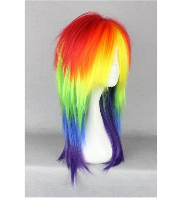 Wig Rainbows Colorful Straight Cosplay Wig for Littles Ponyny Friendship Is a Magics