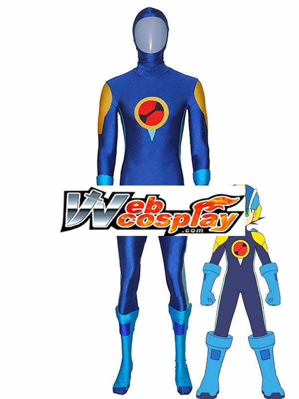 Comic Lycra Spandex Blau MegaMan EXE Cosplay Kostüm für Halloween ohne Helm