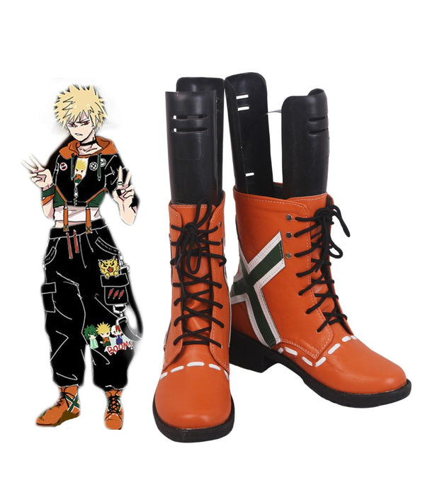 My Heroes Academiaia Kacchanan Katsukiki Bakugogo Orange Cosplay Boots Shoes Bokuku no Heroes Academiaia Cosplay Custom Made