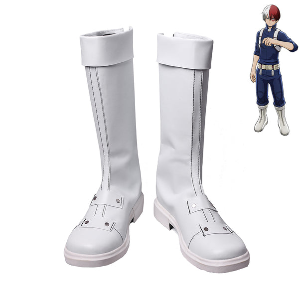 My Heroes Academiaia Todorokiki Shototo Cosplay Shoes White Boots