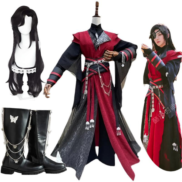 Anime Heaven a Officials oh Bless Huachengs Cos Suits Black and Red Outfits Hanfu Full Set TianGuanCiFu Cosplay Hua Chengs Costume