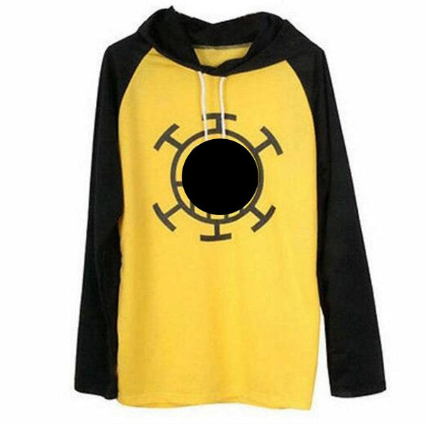 One C Piece Trafalgar Law Gelbes T-Shirt Anime Cosplay Kostüm Langarm Hoodie Kapuzenpullover