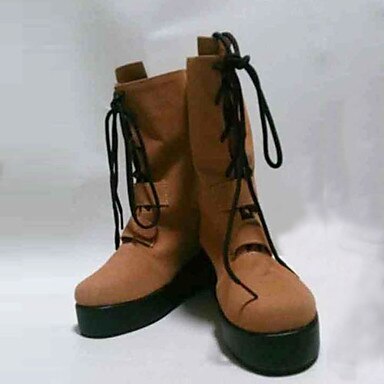 Machinene Dolls a wa Kizutsukanaiai Yayas a Earths Yellow Lace-up Cosplay Boots